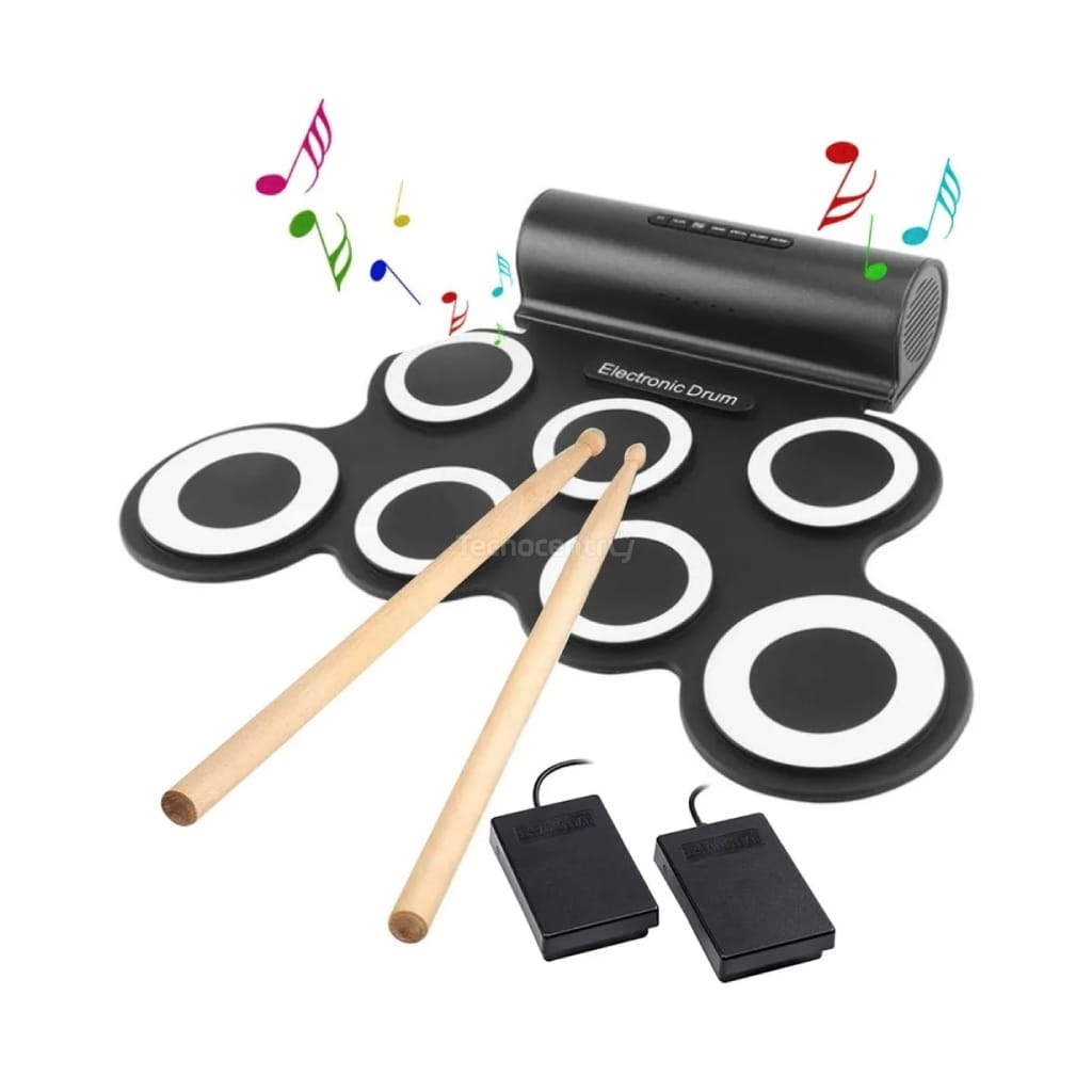 Batería Electrónica Musical Portátil Drum G3001 Kit 7 Almohadillas + Parlante